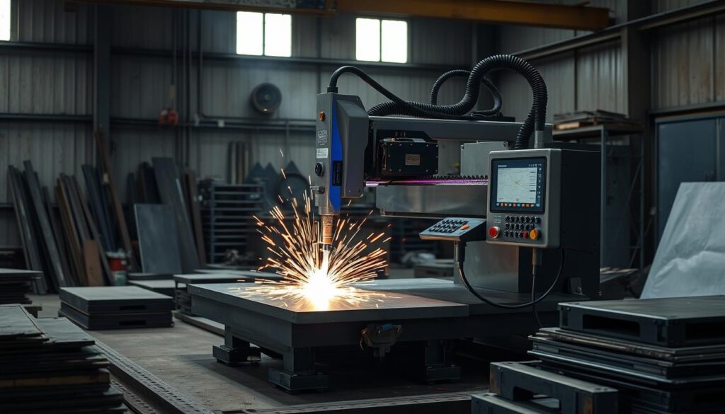plasma metal cutting machine, CNC plasma cutter, metal fabrication, cutting precision, industrial metal cutting