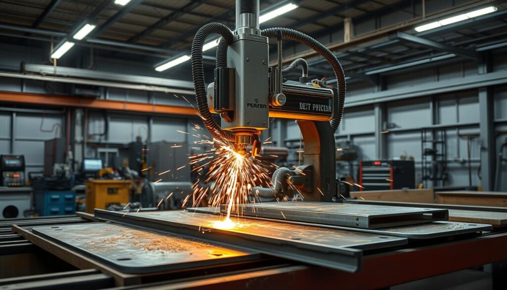 plasma metal cutting machine, CNC plasma cutter, metal fabrication, cutting precision, industrial metal cutting